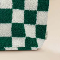 Selencia Sac Fourre-tout Zaya - Teddy Sac Ordinateur 16 pouces - Vert à carreaux