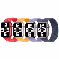 Apple 4 Pack Apple Bracelet Solo tressé Apple Watch| 38/40/41/42 mm - Taille 7 - (PRODUCT)RED / Maize / Lavender / Storm Blue