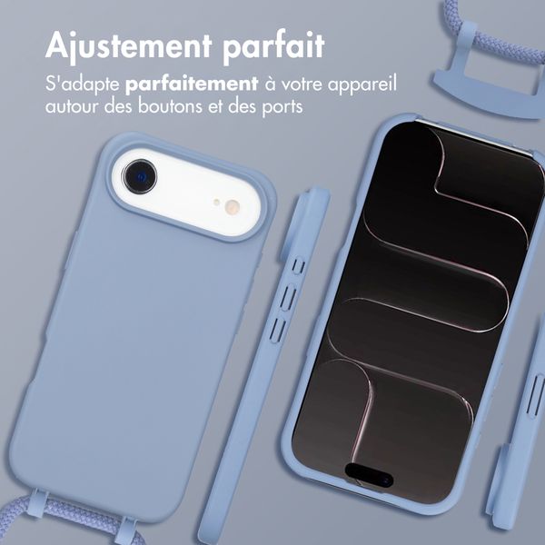 imoshion Coque arrière Color avec cordon amovible et MagSafe Apple iPhone Air - Ash Blue
