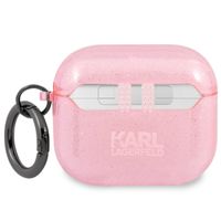 Karl Lagerfeld Karl's Head Silicone Glitter Case Apple AirPods 3 (2021) - Rose