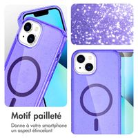 imoshion Coque Pailletée avec MagSafe Apple iPhone 14 - Paillettes Violet