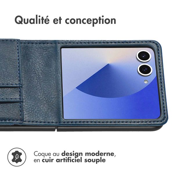 imoshion Étui de télephone portefeuille Luxe Samsung Galaxy Z Flip 7 - Bleu foncé