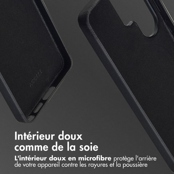 Accezz Coque arrière en cuir avec MagSafe Samsung Galaxy S26 Ultra - Onyx Black