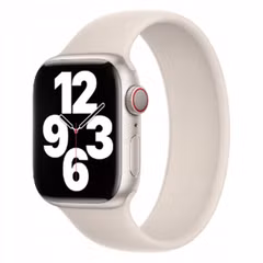 Apple Bracelet Boucle unique en Silicone Apple Watch | 44/45/46/49 mm - Taille 9 - Starlight