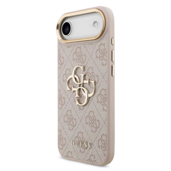 Guess Coque 4G Metal Logo Backcover Apple iPhone Air - Gold Edge - Pink
