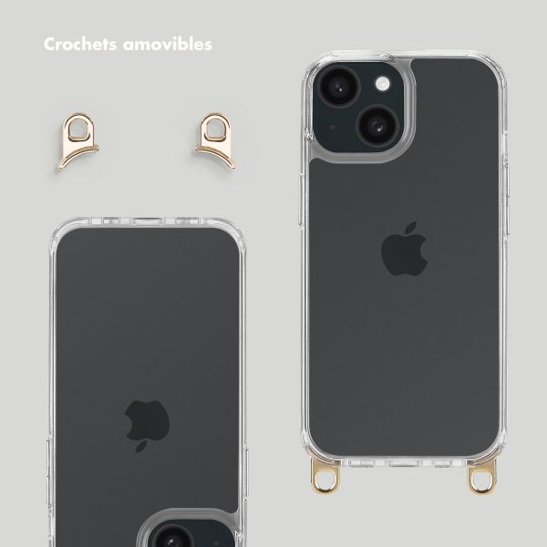 Selencia Coque arrière avec crochets amovibles Apple iPhone 15 - Transparent
