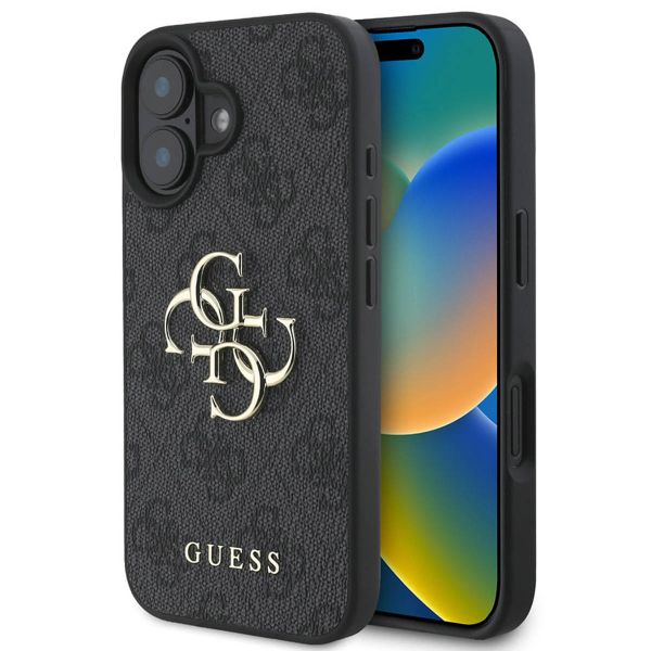 Guess Coque 4G Metal Logo iPhone 16 - Noir