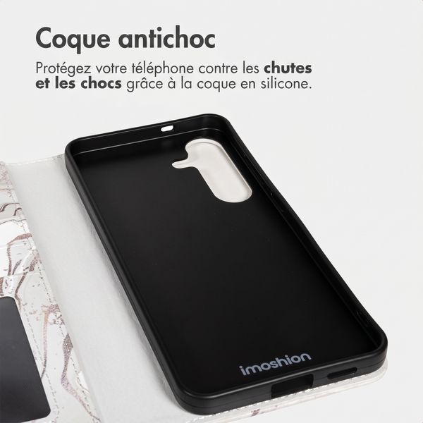 imoshion Étui de télephone portefeuille Design Samsung Galaxy S25 FE - Sandy Marble