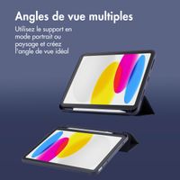 Accezz Coque tablette portefeuille Smart Silicone Apple iPad 11 (2025) 11 pouces A16 / iPad 10 (2022) 10.9 pouces - Bleu foncé