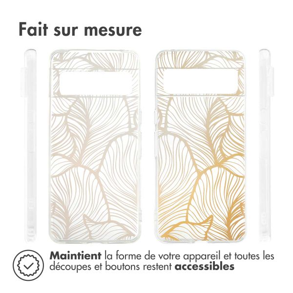 imoshion Coque Design Google Pixel 8 Pro - Golden Leaves Transparent
