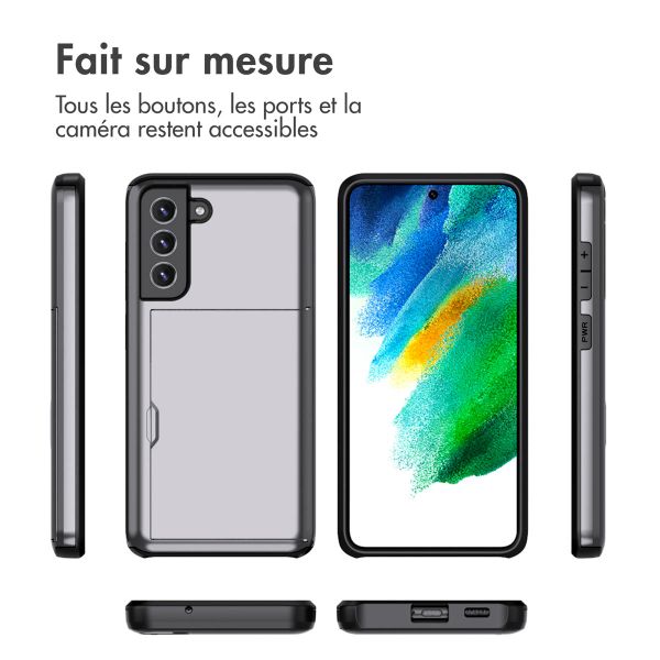 imoshion Coque arrière avec porte-cartes Samsung Galaxy S21 FE - Gris