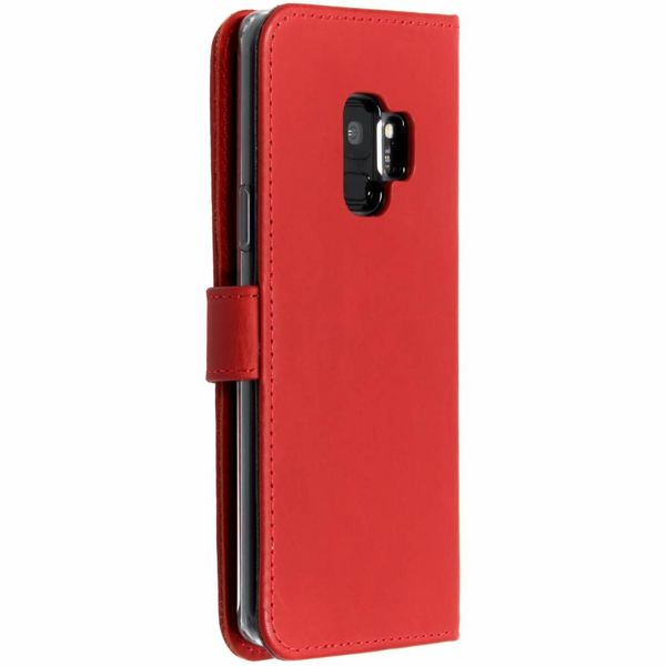 Selencia Étui portefeuille en cuir véritable Samsung Galaxy S9 - Rouge