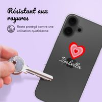 Coque personnalisée avec un cœur iPhone 16 - Transparent