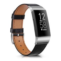 Fitbit Bracelet Leather Fitbit Charge 3 / 4 - Taille L - Noir