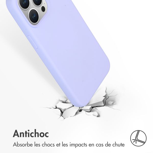 Accezz Coque Liquid Silicone avec MagSafe iPhone 15 Pro Max - Violet