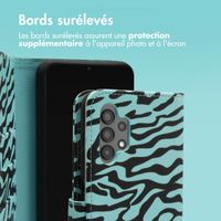 imoshion Étui de télephone portefeuille Design Samsung Galaxy A13 (4G) - Black Blue Stripes