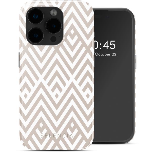 Selencia Coque arrière Vivid avec MagSafe Apple iPhone 15 Pro - Beige Zigzag
