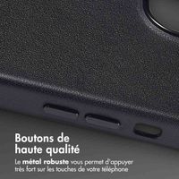 Accezz Coque arrière en cuir avec MagSafe iPhone 14 - Onyx Black