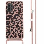 imoshion Coque design en silicone avec cordon Samsung Galaxy A13 (4G) - Animal Pink