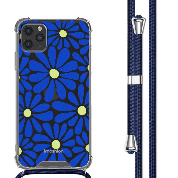 imoshion Coque Design avec cordon iPhone 11 Pro Max - Cobalt Blue Flowers Connect