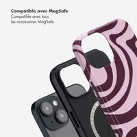 Selencia Coque arrière Vivid Tough avec MagSafe iPhone 14 - Wavy Swirl Pink Plum