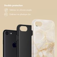 Selencia Coque arrière Vivid Tough iPhone SE (2022 / 2020) / 8 / 7 - Golden Beige Marble