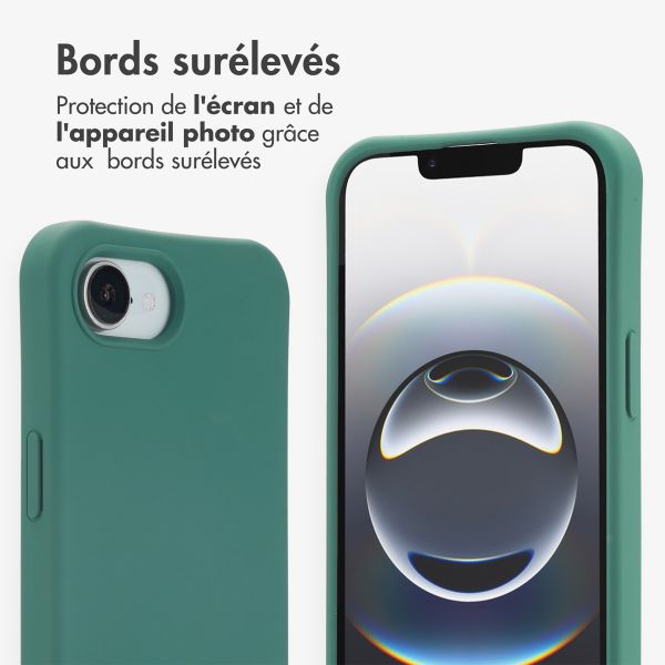 imoshion Coque arrière Color avec cordon amovible et MagSafe Apple iPhone 16e - Vert foncé
