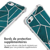imoshion Coque Design avec cordon Apple iPhone SE (2022 / 2020) / 8 / 7 - Petrol Green Graphic