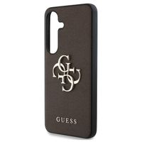 Guess Coque 4G Metal Logo Saffiano Samsung Galaxy S25 - Marron