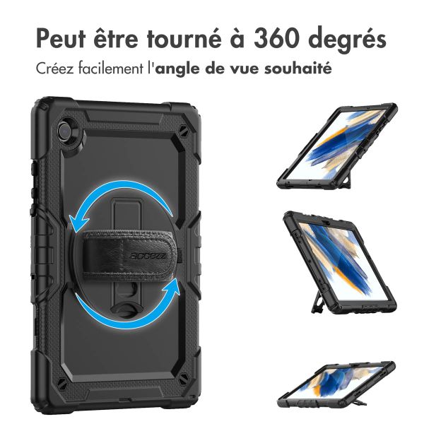 Accezz ﻿Coque arrière robuste avec bandoulière Samsung Galaxy Tab A8 - Noir