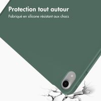 Accezz Coque tablette portefeuille Smart Silicone Apple iPad Air 11 pouces (2025) M3 / (2024) M2 / Air 5 (2022) / Air 4 (2020) - Vert foncé