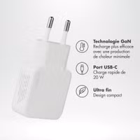 Accezz Chargeur GaN Ultra Slim - USB-C - 20 W - Blanc