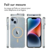 imoshion Coque arrière transparente Pailletée avec MagSafe Apple iPhone 14 - Doré