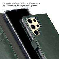 Selencia Étui de téléphone portefeuille en cuir véritable Samsung Galaxy S25 Ultra - Vert