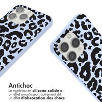 imoshion Coque design en silicone avec cordon Apple iPhone 15 Pro - Animal Lila