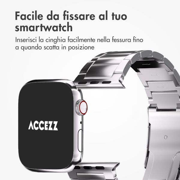 Accezz Bracelet en acier Titane mat Apple Watch | 38/40/41/42 mm - Argent