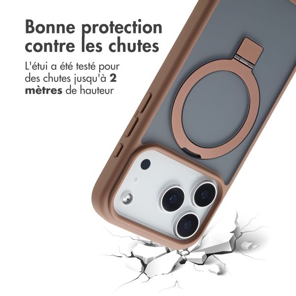 Accezz Coque Ring Stand avec MagSafe Apple iPhone 17 Pro - Marron