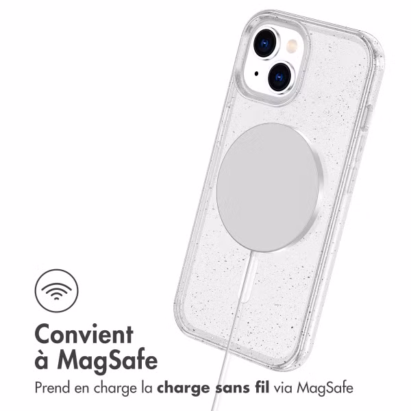 imoshion Coque Pailletée avec MagSafe Apple iPhone 15 - Paillettes Transparent