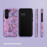 Selencia Coque arrière Vivid Samsung Galaxy S23 - Fresh Paint Flower Orange