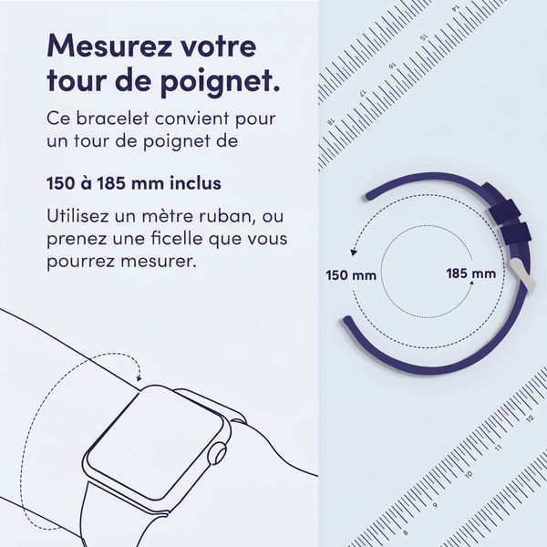 imoshion Bracelet Sport⁺ en silicone Apple Watch | 44/45/46/49 mm - Taille S/M - Noir