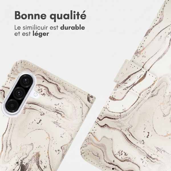imoshion Étui de télephone portefeuille Design Samsung Galaxy A36 - Sandy Marble
