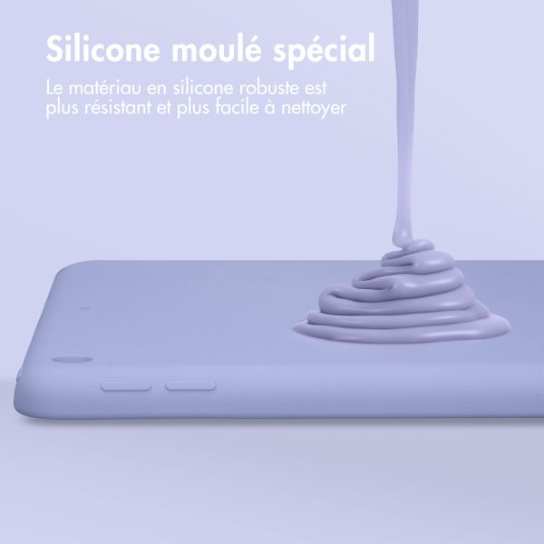 Accezz Coque Liquid Silicone Apple iPad 9 (2021) 10.2 pouces / iPad 8 (2020) 10.2 pouces / iPad 7 (2019) 10.2 pouces - Lila