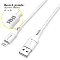 Accezz Câble Lightning vers USB iPhone 13 Pro Max - Certifié MFi - 1 mètre - Blanc