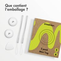 imoshion Mini Tag - Tracker Bluetooth pour iOS - 2 pack - Blanc