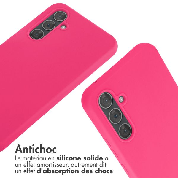 imoshion ﻿Coque en silicone avec cordon Samsung Galaxy A54 (5G) - Rose Fluo