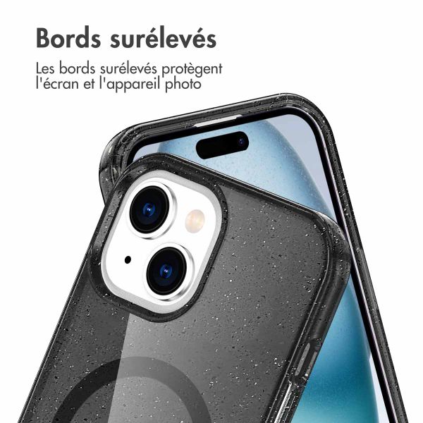 imoshion Coque Pailletée avec MagSafe Apple iPhone 15 - Glitter Noir