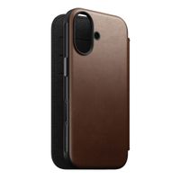 Nomad Étui de télephone portefeuille Modern Leather Folio Apple iPhone 17 - Marron