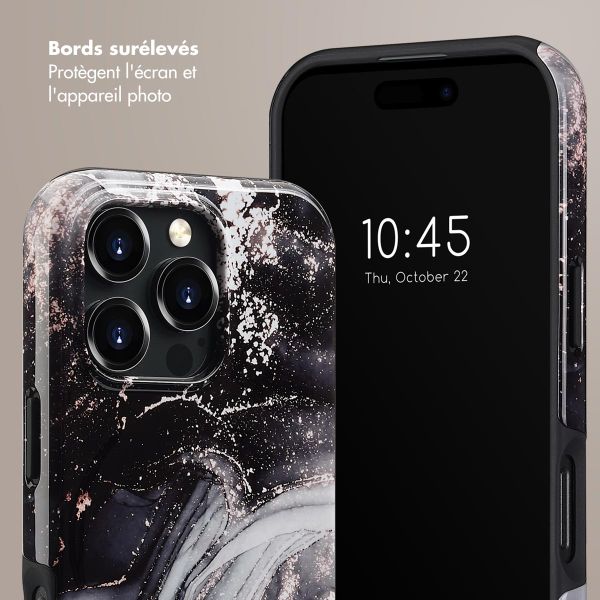 Selencia Coque arrière Vivid Tough avec MagSafe iPhone 16 Pro - Chic Marble Black