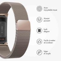 imoshion Bracelet magnétique milanais Fitbit Charge 5 - Taille M - Champagne