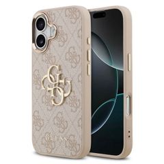 Guess Coque 4G Metal Logo Backcover Apple iPhone 17 - Gold Edge - Pink